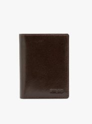 Ciemnobrązowy portfel męski. Brązowe portfele Ryłko, bez wzorów, ze skóry. Za 149.99 zł.