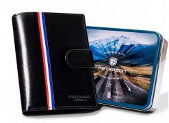 Portfel skórzany Peterson [D] PTN 22310L-VT-A czarny. Czarne portfele Peterson, bez wzorów, ze skóry. Za 109.99 zł.