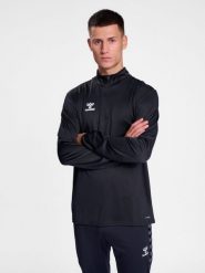 Bluza sportowa męska HUmmel hml ESSENTIAL HALF ZIP. Czarne bluzy bez kaptura Hummel, m, bez wzorów, z poliamidu, bez kaptura. Za 118.00 zł.