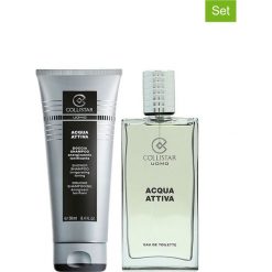 2-częściowy zestaw "Acqua Attiva" - EDT, szampon/żel pod prysznic. Perfumy męskie marki Collistar. W wyprzedaży za 34.95 zł.