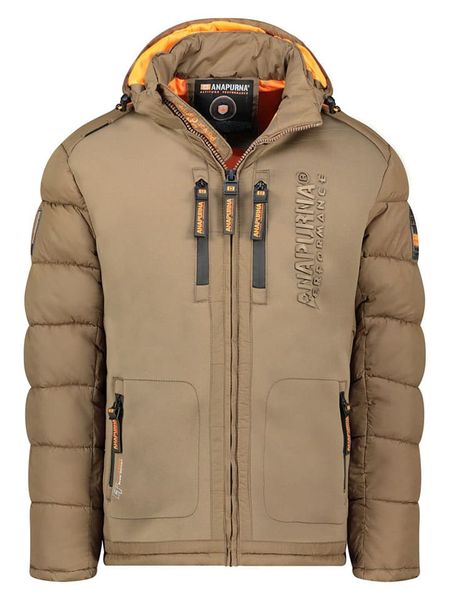ANAPURNA Kurtka zimowa "Beachana" w kolorze jasnobrązowym rozmiar: S. Brązowe kurtki ANAPURNA, na zimę, s, z aplikacjami, bez kaptura. Za 318.37 zł.