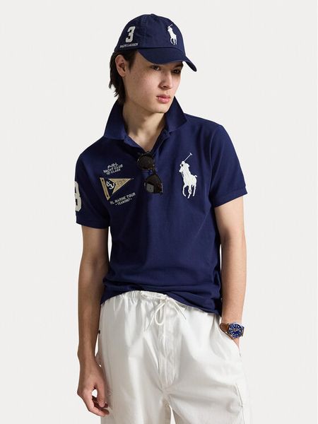 Polo Ralph Lauren Polo 710B21921001 Granatowy Regular Fit. Niebieskie koszulki polo Polo Ralph Lauren, l, bez wzorów, z bawełny, bez kołnierzyka, bez ramiączek. Za 949.99 zł.