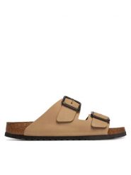 Birkenstock Klapki Arizona Wire Buckle 1031627 Beżowy. Brązowe klapki Birkenstock, z nubiku. Za 599.99 zł.