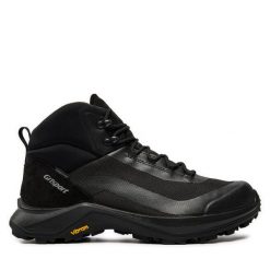 Trekkingi Grisport. Czarne botki sznurowane Grisport, bez wzorów, bez obcasa, bez zapięcia. Za 429.99 zł.