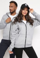 Jasnoszara Bluza z Polarem i Kapturem Sadinet. Szare bluzy Born2be, m, bez wzorów, z dzianiny. W wyprzedaży za 76.49 zł.