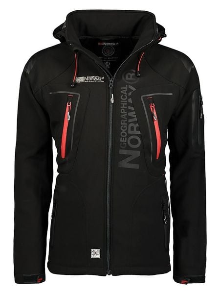 Geographical Norway Kurtka softshellowa "Techno" w kolorze czarnym rozmiar: M. Czarne kurtki outdoor i hardshell Geographical Norway, m, bez wzorów, bez kaptura. Za 257.92 zł.