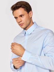 Guess Koszula Sunset M1YH20 W7ZK1 Błękitny Slim Fit. Niebieskie koszule Guess, m, z aplikacjami, z bawełny, bez kołnierzyka, bez ramiączek. Za 192.00 zł.