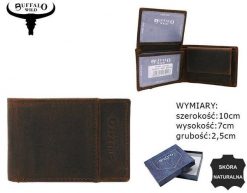 Portfel skórzany Buffalo Wild N1240-HP brązowy. Brązowe portfele BUFFALO WILD, bez wzorów, ze skóry. Za 34.50 zł.