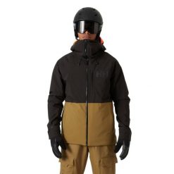 Kurtka narciarska Helly Hansen Powderface. Brązowe kurtki narciarskie i snowboardowe Helly Hansen, m, bez wzorów, narciarskie, primaloft. W wyprzedaży za 1,066.00 zł.