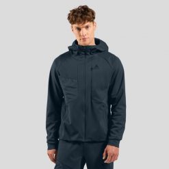 Kurtka Odlo ZEROWEIGHT WINDPROOF X WARM Jacket. Niebieskie kurtki ODLO, na zimę, bez wzorów, bez kaptura. Za 899.99 zł.