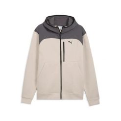 Bluza sportowa męska z kapturem Puma. Brązowe bluzy z kapturem Puma, m, bez wzorów, z bawełny, z kapturem. Za 429.26 zł.