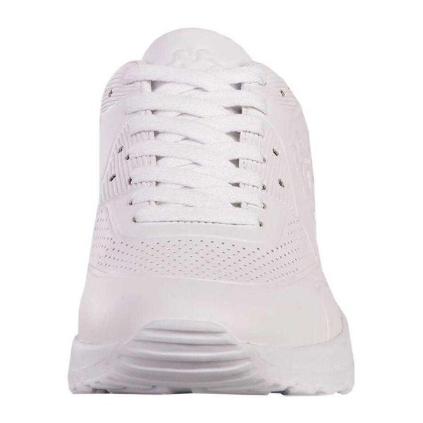 Męskie Buty Sportowe Harlem Z Wytłoczeniami. Białe buty turystyczne Kappa, bez wzorów, z syntetyku, bez zapięcia, trekkingowe. Za 266.99 zł.