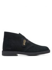 Clarks Trzewiki Desert Bt Evo Czarny. Czarne botki sznurowane Clarks, bez wzorów, ze skóry, bez obcasa, bez zapięcia. Za 509.99 zł.