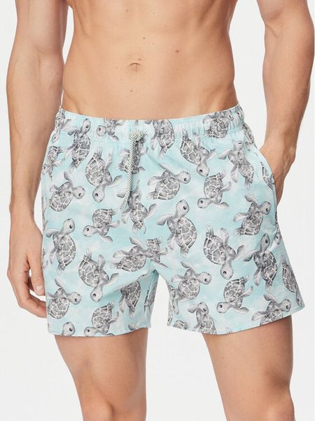 Emporio Armani Szorty kąpielowe EM000583 AF20447 F9045 Niebieski Regular Fit. Niebieskie kąpielówki Emporio Armani, l, bez wzorów, z syntetyku. Za 302.99 zł.