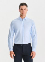 PAKO LORENTE - Niebieska bawełniana koszula. Niebieskie koszule Pako Lorente, l, bez wzorów, z bawełny, bez kołnierzyka, bez ramiączek. Za 149.99 zł.