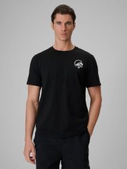 4F T-shirt relaxed z nadrukiem męski - czarny XXL. Czarne t-shirty 4F, m, bez wzorów, z bawełny, bez kołnierzyka, bez ramiączek. Za 69.99 zł.