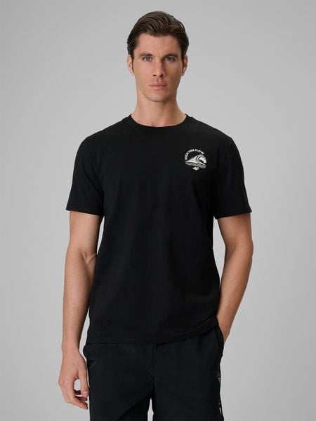 4F T-shirt relaxed z nadrukiem męski - czarny XXL. Czarne t-shirty 4F, m, bez wzorów, z bawełny, bez kołnierzyka, bez ramiączek. Za 69.99 zł.