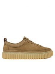 Clarks Sneakersy Torhill Lace 26184418 Brązowy. Brązowe buty sportowe casual Clarks, bez wzorów, z nubiku, bez zapięcia. Za 529.99 zł.