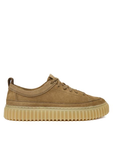 Clarks Sneakersy Torhill Lace 26184418 Brązowy. Brązowe buty sportowe casual Clarks, bez wzorów, z nubiku, bez zapięcia. Za 529.99 zł.