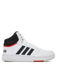 Adidas Sneakersy Hoops 3.0 Mid GY5543 Biały. Białe buty sportowe casual Adidas, bez wzorów, z materiału, bez zapięcia. Za 199.99 zł.
