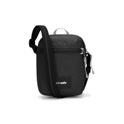 Saszetka Pacsafe Go Micro Crossbody - jet black. Czarne torby na ramię Pacsafe, bez wzorów, bez dodatków. Za 218.99 zł.