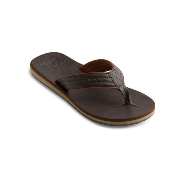 Japonki plażowe męskie Quiksilver Carver Nubuck. Brązowe japonki Quiksilver, bez wzorów, z gumy. Za 159.99 zł.