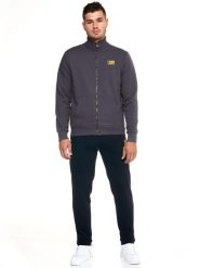 Dres męski Welcome Back z zamkiem błyskawicznym i wysokim kołnierzem. Niebieskie komplety dresowe LEONE 1947 APPAREL, m, bez wzorów, z bawełny, bez ramiączek. Za 252.56 zł.