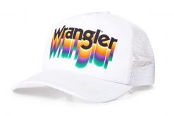 MĘSKA CZAPKA Z DASZKIEM WRANGLER TRUCKER CAP WHITE W0M36U512 112125683. Białe czapki z daszkiem Wrangler, bez wzorów. W wyprzedaży za 39.99 zł.