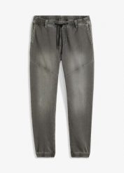 Dżinsy ze stretchem i gumką w talii, Regular Fit Straight. Szare jeansy bonprix, m. Za 142.99 zł.