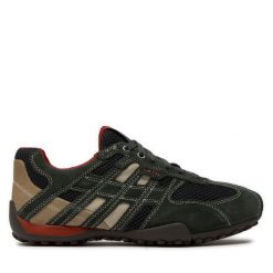 Półbuty Geox. Zielone eleganckie półbuty Geox, bez wzorów, bez obcasa, bez zapięcia. Za 359.99 zł.