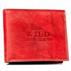 Portfel skórzany Always Wild AW-N992-MAL czerwony. Czerwone portfele Always Wild, bez wzorów, ze skóry. Za 45.00 zł.