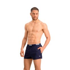 Kąpielówki męskie Logo Krótkie Granatowe. Niebieskie kąpielówki Puma, m, bez wzorów, sportowe. Za 135.99 zł.