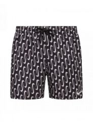 Szorty kąpielowe męskie Nike Swoosh Link 5" Volley. Czarne krótkie spodenki sportowe NIKE SWIM, m, bez wzorów, z materiału. Za 219.99 zł.