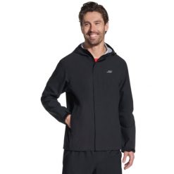 Bluza dresowa sportowa męska Premier Rain Jacket. Czarne bluzy bez kaptura Skechers, m, bez wzorów, z dresówki, bez kaptura. Za 439.99 zł.