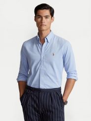 Polo Ralph Lauren Koszula 710932545001 Błękitny Custom Fit. Niebieskie koszule Polo Ralph Lauren, m, bez wzorów, z bawełny, bez kołnierzyka, bez ramiączek. Za 579.99 zł.