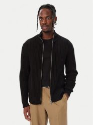 HUGO Kardigan Sriton 50546980 Czarny Regular Fit. Czarne swetry rozpinane Hugo, m, bez wzorów, z bawełny, bez kołnierzyka, bez ramiączek. Za 749.99 zł.