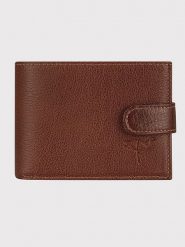 Lucky Bees Skórzany portfel w kolorze jasnobrązowym - 8 x 2 cm rozmiar: onesize. Brązowe portfele Lucky Bees, bez wzorów, z materiału. Za 100.28 zł.