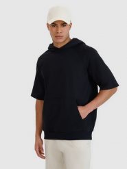 4F Bluza dresowa z krótkim rękawem z kapturem męska - czarna XL. Czarne bluzy z kapturem 4F, m, bez wzorów, z bawełny, z kapturem. W wyprzedaży za 79.99 zł.
