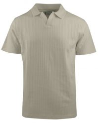 Dzianinowa Koszulka Polo - Dekolt Bez Guzików - Brave Soul - Beżowa. Brązowe koszulki polo Brave Soul, l, bez wzorów, z bawełny, bez kołnierzyka, bez ramiączek. Za 99.00 zł.