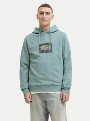 Jack & Jones Bluza Jjrain Sweat Hood 12288098 Turkusowy Regular Fit. Niebieskie bluzy Jack & Jones, m, bez wzorów, z bawełny, bez kaptura. Za 159.99 zł.
