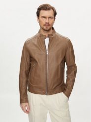 Boss Kurtka skórzana Mansell 50506353 Brązowy Regular Fit. Brązowe kurtki Boss, m, bez wzorów, ze skóry, bez kaptura. Za 1,769.00 zł.