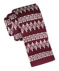 Krawat Knit (Dzianinowy) - Wzór Norweski - Świąteczny - Alties - Czerwony. Czerwone krawaty i muchy Alties, bez wzorów, z dzianiny. Za 55.00 zł.