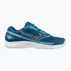 Buty do tenisa Mizuno Break Shot 4 AC. Niebieskie buty sportowe casual Mizuno, bez wzorów, bez zapięcia. Za 269.99 zł.