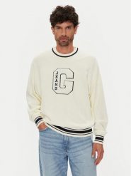 Guess Jeans Sweter M5YR21 Z3HM1 Écru Regular Fit. Swetry rozpinane Guess Jeans, m, z aplikacjami, z bawełny, bez kołnierzyka, bez ramiączek. Za 272.00 zł.