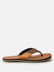 Rip Curl Skórzane japonki "Oxford" w kolorze jasnobrązowym rozmiar: 46. Brązowe japonki Rip Curl, bez wzorów. Za 179.22 zł.