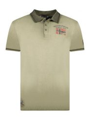 Geographical Norway Koszulka polo w kolorze khaki rozmiar: S. Brązowe koszulki polo sportowe Geographical Norway, s, bez wzorów, z bawełny, bez kołnierzyka, bez ramiączek. Za 57.06 zł.