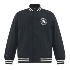Kurtka męska Converse Varsity Graphic Bomber. Czarne kurtki Converse, m, bez wzorów, bez kaptura. Za 529.99 zł.