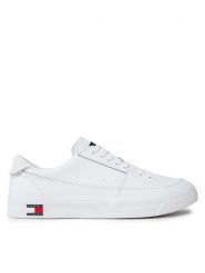 Tommy Jeans Sneakersy Th Central Cc And Coin EM0EM01398 Biały. Białe buty sportowe casual Tommy Jeans, bez wzorów, z jeansu, bez zapięcia. Za 689.99 zł.