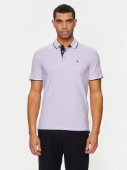 Jack&Jones Polo Jjepaulos 12136668 Fioletowy Slim Fit. Fioletowe koszulki polo Jack&Jones, m, bez wzorów, z bawełny, bez kołnierzyka, bez ramiączek. Za 99.99 zł.