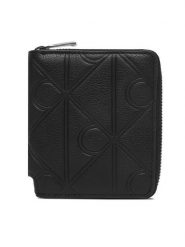 Calvin Klein Portfel Xl Emblem Aop Emboss Zipp Bill Fo LV04D1176G Czarny. Czarne portfele CALVIN KLEIN, bez wzorów, ze skóry. Za 289.99 zł.